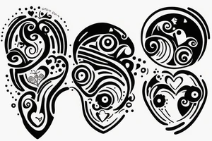 A minimalistic couple tattoo for which shows love, care and futuristic tattoo idea