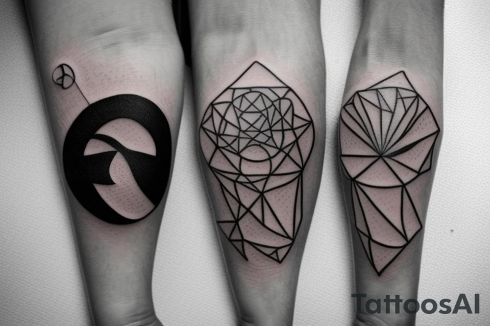 A minimalistic couple tattoo for which shows love, care and futuristic tattoo idea