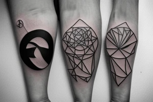 A minimalistic couple tattoo for which shows love, care and futuristic tattoo idea