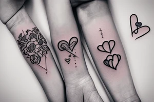 A minimalistic couple tattoo for which shows love, care and futuristic tattoo idea