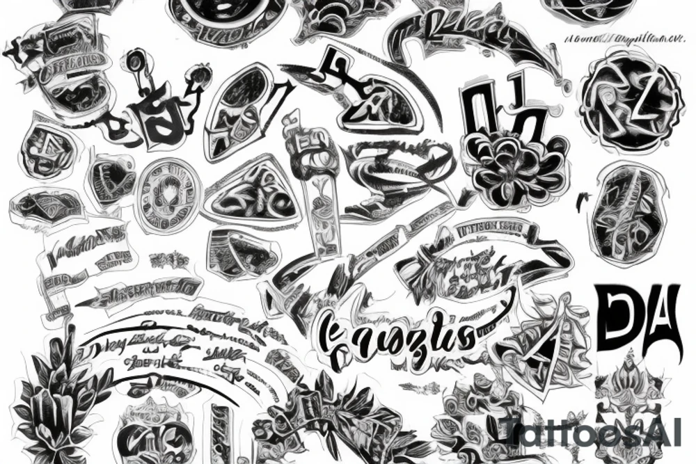 A capital letter A with these dates next to it 12/4/98 24/9/00 4/4/15 tattoo idea
