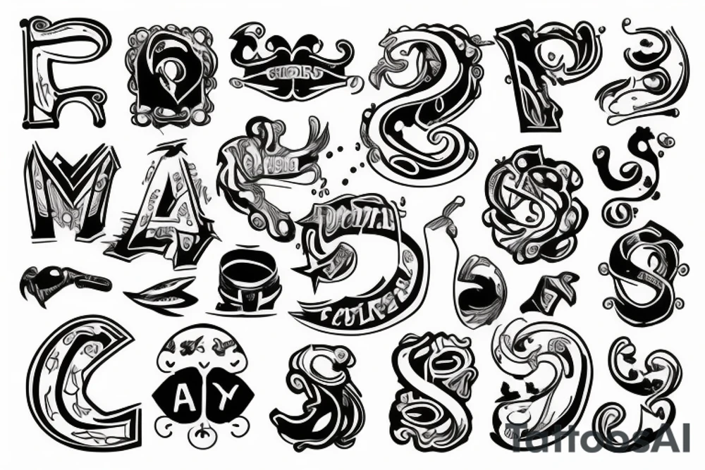 A capital letter A tattoo idea