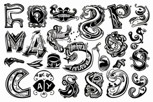 A capital letter A tattoo idea