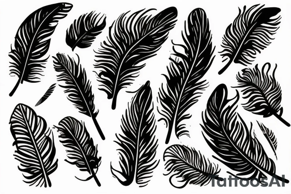 hand touches a bird feather tattoo idea