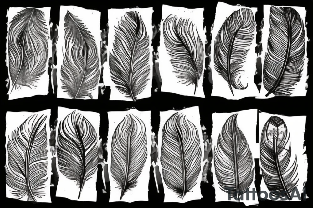 hand touches a bird feather tattoo idea