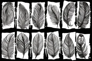 hand touches a bird feather tattoo idea