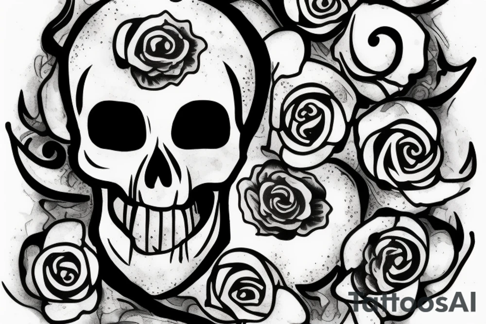 Candle with a skull on smoke tattoo idea