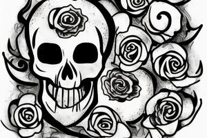 Candle with a skull on smoke tattoo idea
