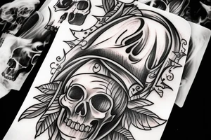 Candle with a smoke skull tattoo idea