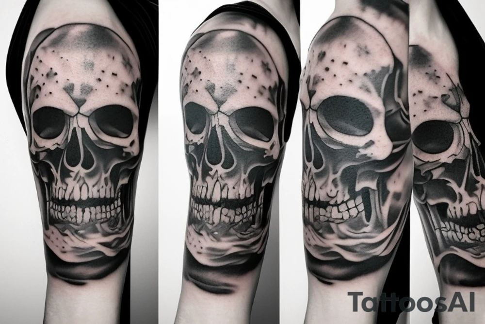 Candle with a smoke skull tattoo idea
