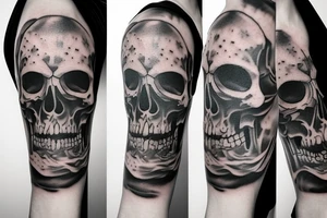 Candle with a smoke skull tattoo idea