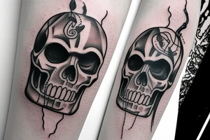 Candle with a smoke skull tattoo idea