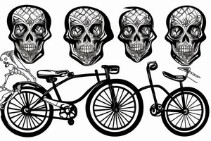 Skeleton riding bike tattoo idea