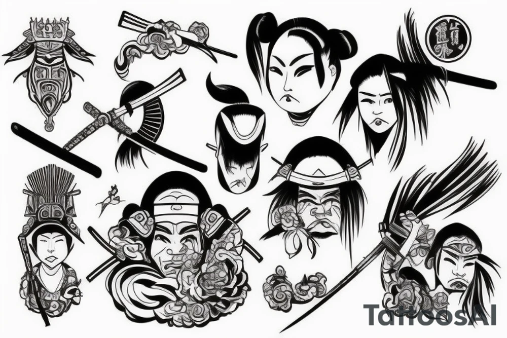 Basic samurai tattoo idea