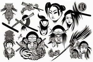 Basic samurai tattoo idea