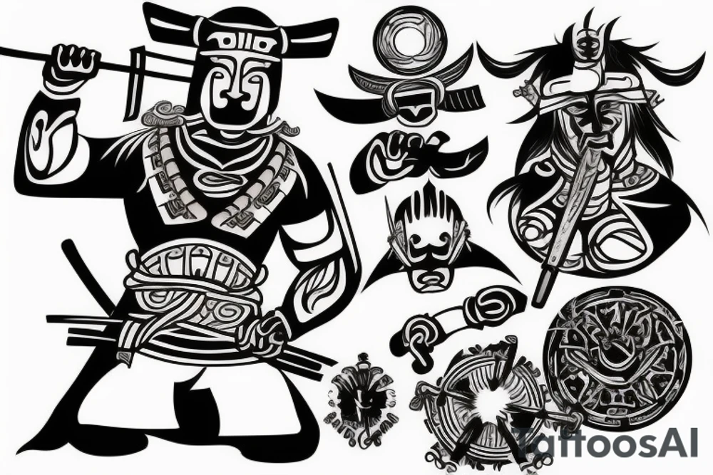 Basic samurai tattoo idea