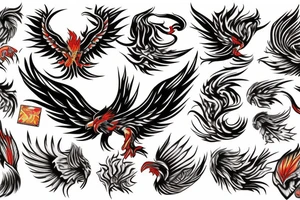 A phoenix coming from flames tattoo idea
