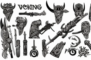 Women viking gun gangster tattoo idea