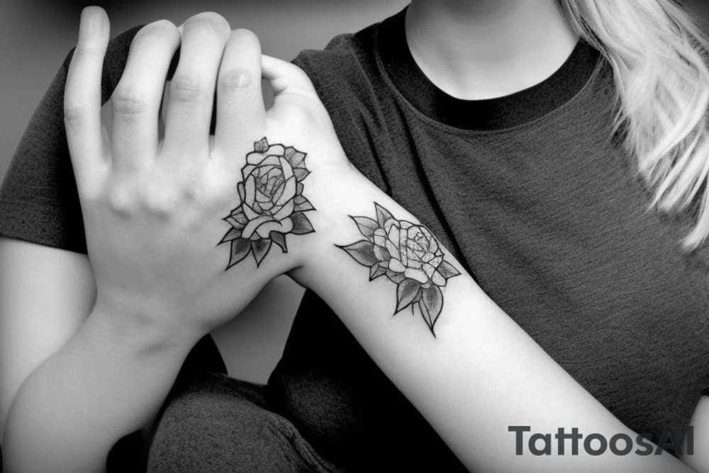 Women with hand on face in pain tattoo idea