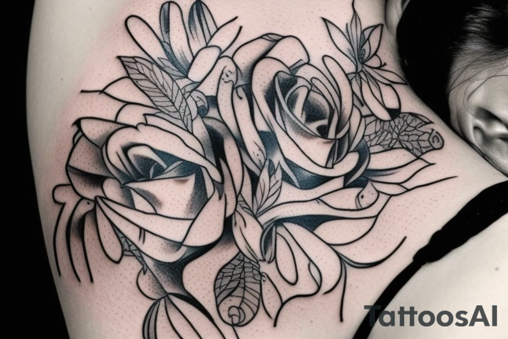 Women with hand on face in pain tattoo idea