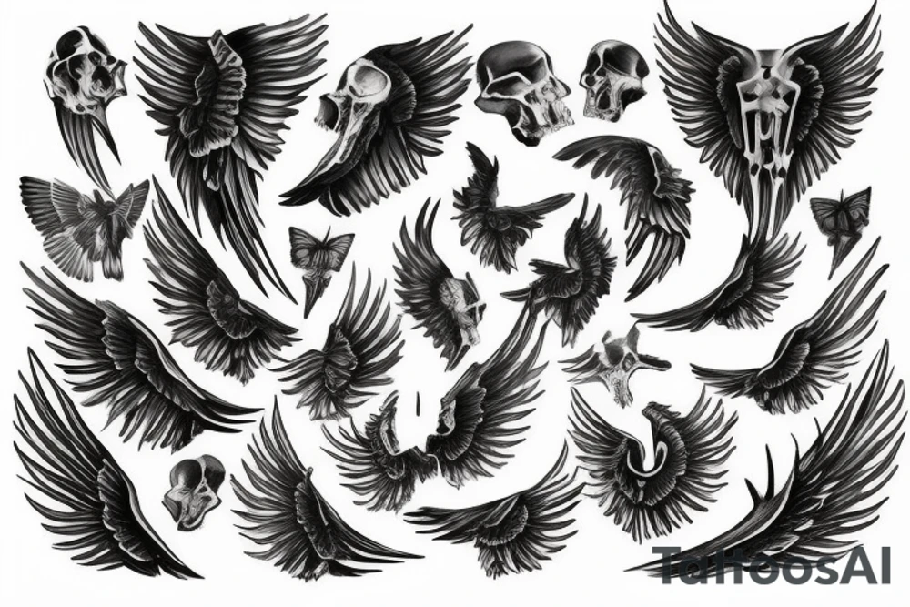 Bone wings tattoo idea