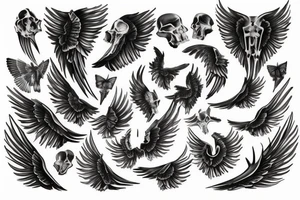 Bone wings tattoo idea