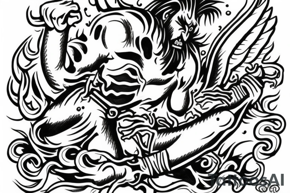 Sant Michael fighting the demon tattoo idea