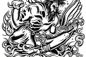 Sant Michael fighting the demon tattoo idea