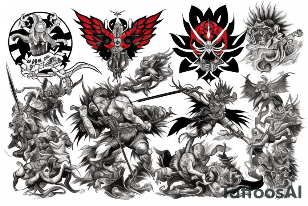 Sant Michael fighting the demon tattoo idea