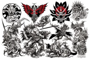 Sant Michael fighting the demon tattoo idea