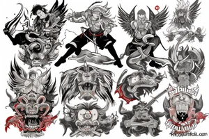 Sant Michael fighting the demon tattoo idea