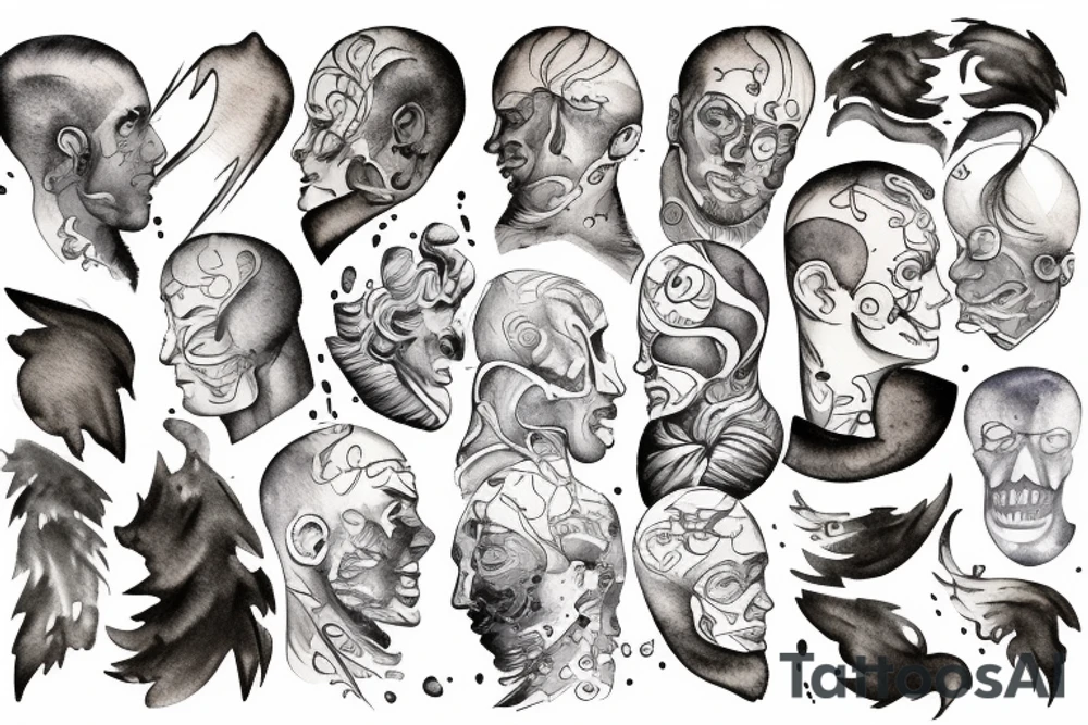 Stormy weather on a man's mind (head). tattoo idea
