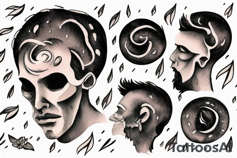 Stormy weather on a man's mind (head). tattoo idea