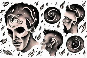 Stormy weather on a man's mind (head). tattoo idea
