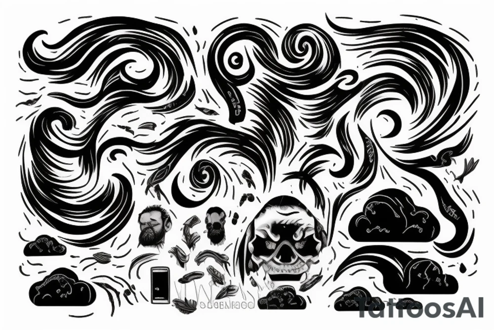 Stormy weather on a man's mind (head). tattoo idea