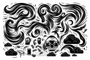 Stormy weather on a man's mind (head). tattoo idea