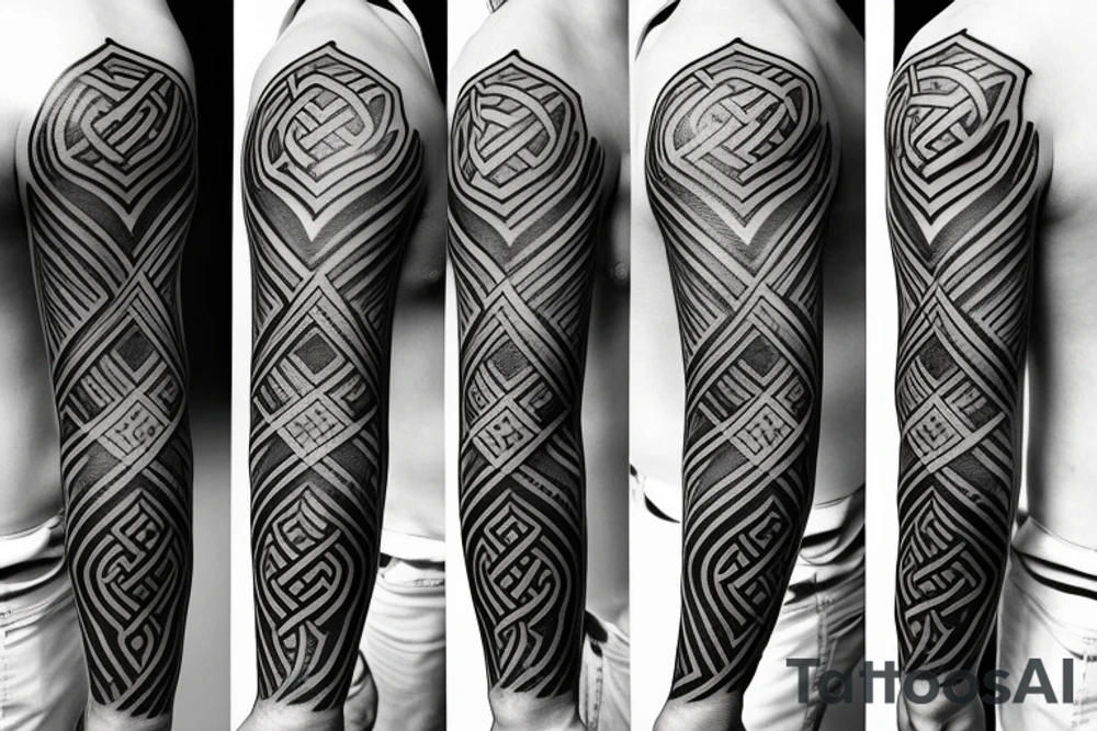 Celtic rune sleeve tattoo for men tattoo idea