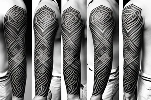 Celtic rune sleeve tattoo for men tattoo idea