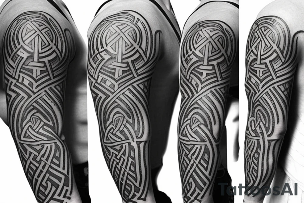 Celtic rune sleeve tattoo for men tattoo idea