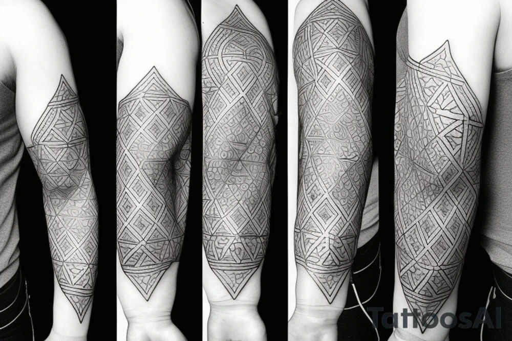 sacred geometric sleeve tattoo for men tattoo idea