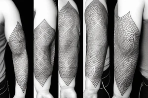 sacred geometric sleeve tattoo for men tattoo idea