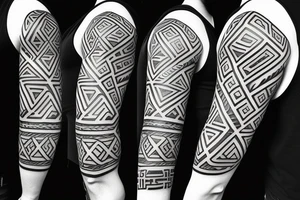 sacred geometric rune symbol sleeve tattoo for men tattoo idea