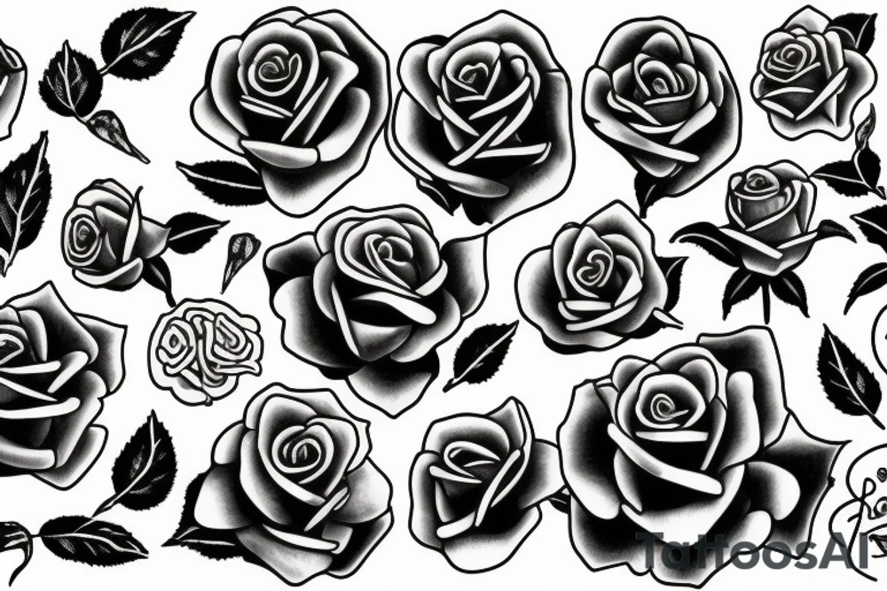 Fire rose tattoo idea