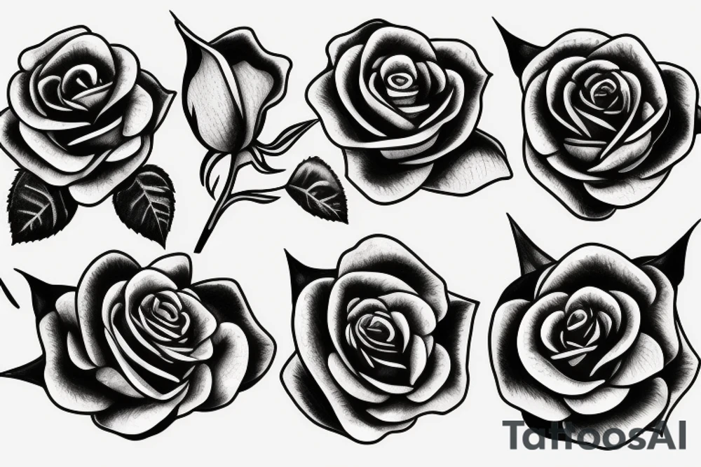 rose in fire tattoo idea