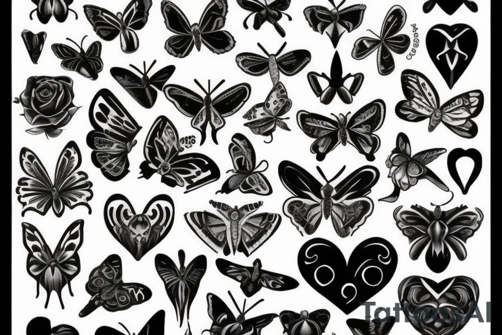 dagger butterfly heart 999 tattoo idea