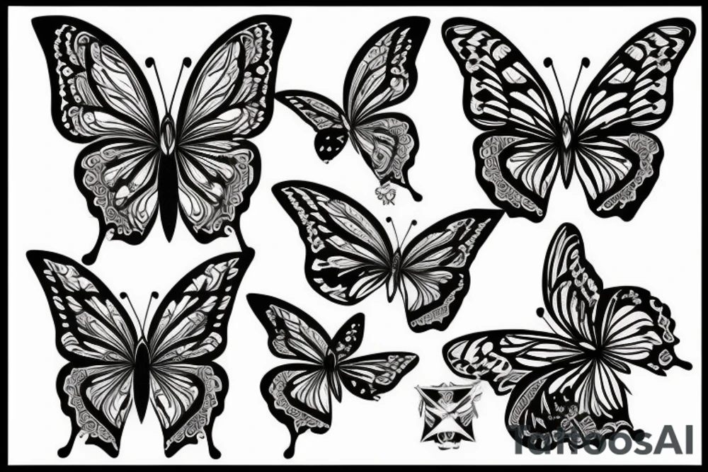 dagger butterfly heart 999 tattoo idea
