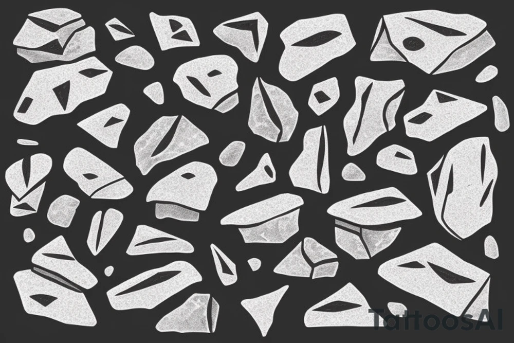 Stapled rocks on a Beach. Simple design tattoo idea