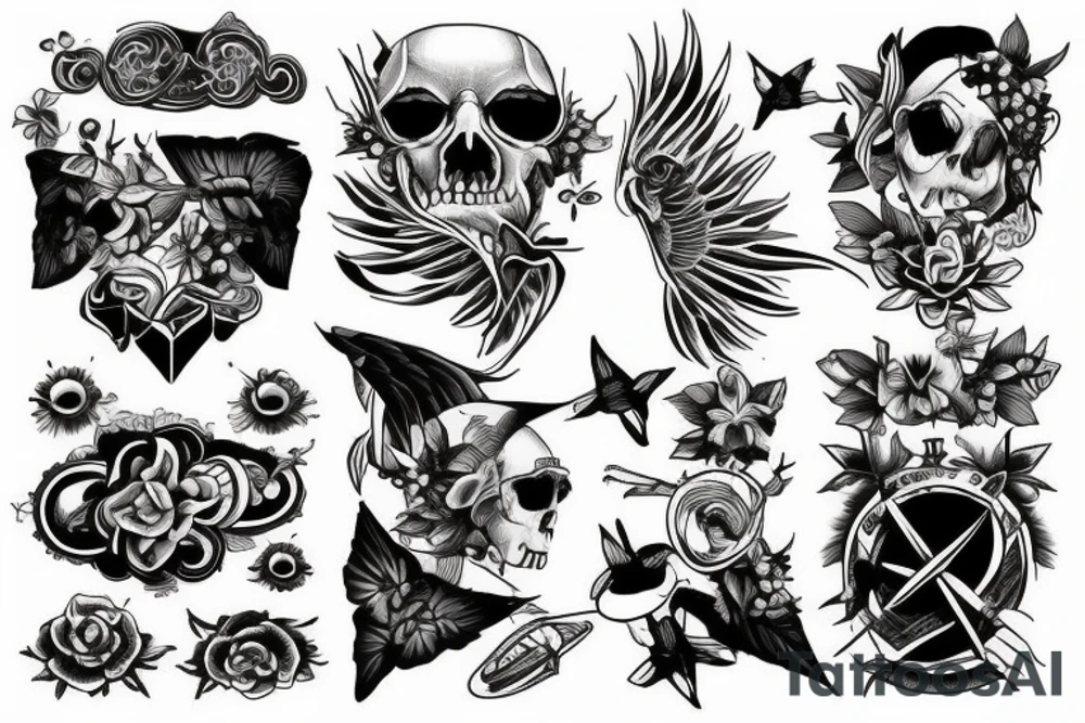 Plane cards tattoo idea