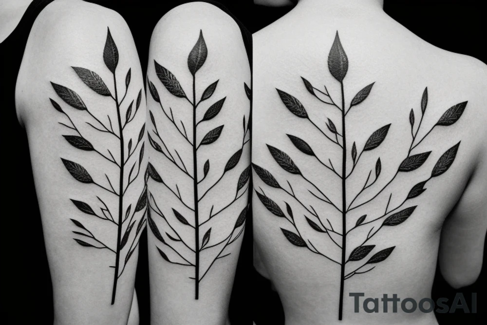 Multi stem silver birch tree with leaves on shoulder tattoo idea Multi stem silver birch tree with leaves on shoulder tattoo idea