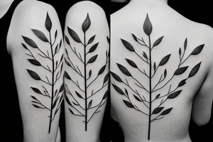 Multi stem silver birch tree with leaves on shoulder tattoo idea